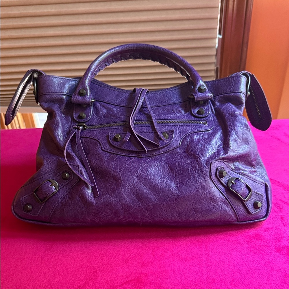 Balenciaga Purple Satchel Bag